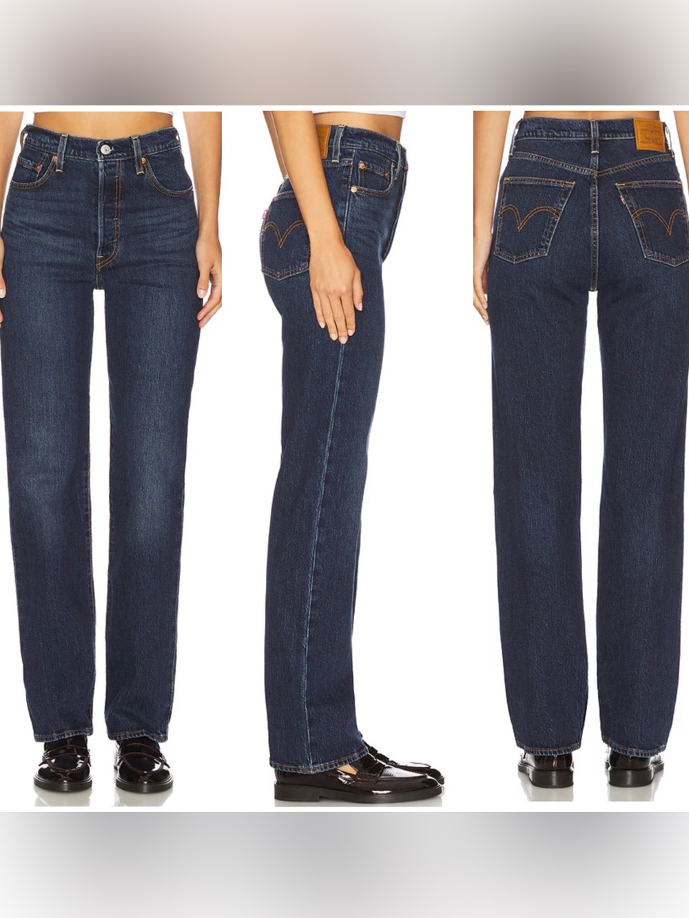 Levi’s Ribcage Straight Classic High-Rise Straight Leg Jeans - Dark Blue